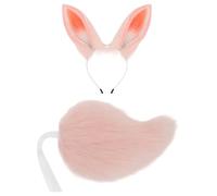 Générique Deguisement Femme Carnaval Serre Tête Oreilles Lapin Queue Courte Réglable Multicolore Cosplay Accessoire Déguisement Adulte Femme Carnaval Animal Espiègle