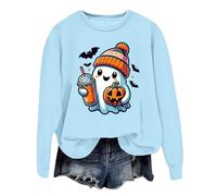 Générique Deguisement Femme Halloween Sweat Shirt Hoodie The Pumpkin Spice Café Vampire Vêtements Automne Hiver Cafe Haut Vetement Pull Orange Déguisement Citrouille Sweatshirts Veste S