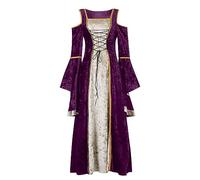 Générique Déguisement Femme Sorcière Médiévale Hallowen Velours Sorcier Princesse Robe Halloween Costume Sexy Adolescente Sorcière Demon Jupe Sexy Robe Gothique Femme Halloween XXL