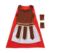 Générique Déguisement Femme Tenue De Gladiatrice Pour Spectacle Et Carnaval Robe De Combat Romaine Déguisement Guerrière Femme Intrépide(Red, S)
