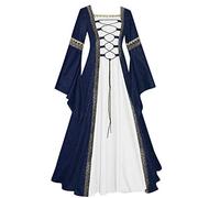 Générique Deguisement Femme-Tenue Medievale Femme Robe Renaissance Déguisement Halloween Pirate Costume Médiéval Soiree Médiévale Medieval Gothique Princesse Deguisement Adulte Moyen Age Sorciere,3XL