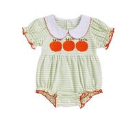 Générique Deguisement Fille,Costume d'halloween Body à Manches Longues pour Fille avec Broderie Citrouille - Tenue Décontractée Rayée - Parfait pour Un Usage Quotidien