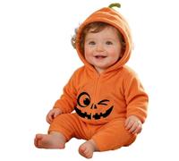 Générique Deguisement Halloween Bebe à Capuche Costume De Citrouille Pour BéBé Unisexe à Capuche Polaire Douce Deguisement Halloween Citrouilles pour Tout-petit Trick-Or-Treat Et FêTe Festive