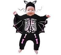 Générique Deguisement Halloween Bebe, Costume Chauve-Souris pour Bébé Déguisement Bebe Unisexe Costume Halloween Carnaval Cosplay Body Manches Longues Barboteuse Combinaison avec Bonnets Cosplay 2025