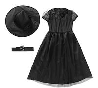 Générique Deguisement Halloween Bébé,Deguisement 3 Ans Ado Robe Sorcière Gothique Déguisement Bebe Mascarade Fête Fancy Dress Up Costume Mon 1Er Tutu Princesse Fille 10 (Le Noir #3,4-5 Ans)