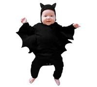 Générique Deguisement Halloween Bebe, Ensemble de Chauve Souris à Capuchon Amusant avec Chapeau D'oreille Comme Costume D'Halloween Nouveau-né 0-24 mois