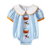 Générique Deguisement Halloween Bebe Fille,Body Décontractée pour Bébé Garçon Body pour Fille Manches Courtesbody à Carreaux Un Usage Quotidien Tenues pour Nourrissons 0 à 24 Mois