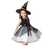 Générique DéGuisement Halloween Bebe Fille, Deguisement Haloween Fille Robe Sorciere Halloween Adulte Robe Bebe Costume 2 Ans 3 4 5 6 7 8 9 10 Ans Pour Carnaval Ou FêTe à ThèMe