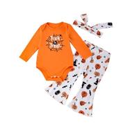 Générique Deguisement Halloween Bebe Fille Ensemble Citrouille Araignée pour Bébé Déguisement Pantalon Évasé Bandeau Déguisement Carnaval Fête Déguisement 1-18M