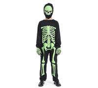 Générique deguisement halloween bebe garcon combinaison bébé squelette lumineux dans le noir os effrayant cosplay fête coton doux confortable trois dix ans costume halloween bebe