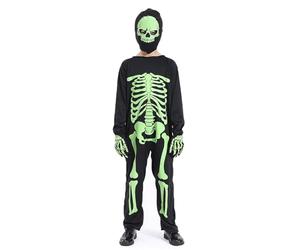 Générique deguisement halloween bebe garcon combinaison bébé squelette lumineux dans le noir os effrayant cosplay fête coton doux confortable trois dix ans costume halloween bebe
