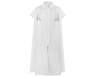 Générique Deguisement Halloween Cape Médiévale Cape Gothique À Capuche Robe Halloween Moine Cosplay Costume Enfants Adultes (White, M)