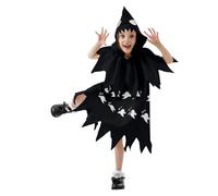 Générique Deguisement Halloween Cosplay Pour Vampire Déguisement Scream Fancy Dress Costume Adult Robe Fille Masque De Cri Enfant Jupe Noire Et Rouge Fantôme Visage Carnaval Le noir 3 ans-4 ans
