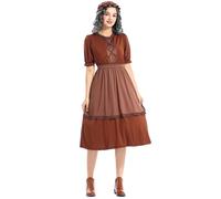 Générique Deguisement Halloween Costume Colon Marron Foncé Grand Mère Loup Cosplay Rôle Vieille Femme Serveuse Dentelle Déguisement Halloween
