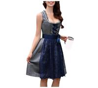 Générique Déguisement Halloween Costume Oktoberfest Dirndl Femme Traditionnel Allemand Fête Bière Manches Courtes Lien Robe Ensemble Déguisement Halloween Fille