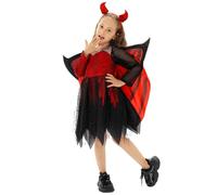 Générique Deguisement Halloween Enfant Cape Chauve Souris Toile Araignée Plissée Spectacle Déguisement Halloween 3-15Y