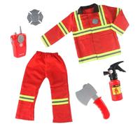 Générique Déguisement Halloween Enfant, Costume De Pompier avec Accessoires, Ensemble Role Play Et Cosplay, Tenue De Jeu, Déguisement Halloween Enfant