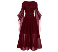 Générique Deguisement Halloween Femme Corset Couple Demon Cosplay Hallowen Médiévale Ado Mariée Déguisement Citrouille Halloween Costume Cape Adultes Robe de Soiree Femme Longue L