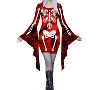 Générique Deguisement Halloween Femme Déguisement Robe Sexy Ghostface Medieval Sorciere Soiree Costume Longue Dos Nu D'halloween Chic Et Elegant Corset Hiver Rouge #12 XL