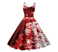 Générique Déguisement Halloween Femme Robe Sexy Squelette Médiévale Renaissance Gothique Tulle Deguisement Costume Adulte Noir Automne Infirmiere De Soiree 2-Pastèque rouge XXL