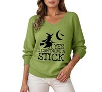 Générique Deguisement Halloween Femme - Sweat-Shirt à Manches Longues imprimé pour sorcière d'halloween