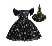 Générique Déguisement Halloween Fille,Costume d'habillage d'halloween Family Fantaisie Costume Anniversaire Gothique Cosplay Robe de Soirée Fille pour Fêtes, Anniversaires, 2-10 Ans
