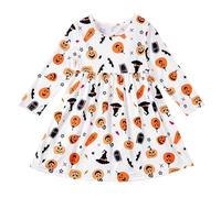 Générique Deguisement Halloween Fille,Deguisement Zombie Fille Déguisement Robe De Mariée Maudit Sorcière 4 Ans Costume Enfant 10 Chic Ensemble Vêtements Pour Nouveau Né (Orange,3-4 ans)