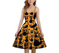 Générique Déguisement Halloween Fille Medievale Cocktail Rockabilly Dresses Costumes d'halloween et de Carnaval Costume Sorcière Enfant Ensemble Robe avec sanglante pour Soirée Fête