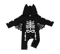 Générique Deguisement Halloween Garcon Fille Bebe Mes Premières Tenues d'halloween Unisexe 3-24 Mois Chauve Souris Qui Fait Peur Costume Vetement Enfant 0-24 Mois Cadeau (Le Noir-1,12-18 Mois)
