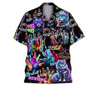 Générique Deguisement Homme Chemises Mardi Gras Déguisement Année 80 Couple Chemise Chaude Col Mao Disco, Paillettes, Années 80, Costume Carnaval c-Bleu foncé XL