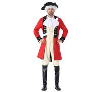 Générique Déguisement Homme Uniforme D'Officier De Marine Britannique Pour Carnaval Et Spectacle Tenue De Commandant Rouge Déguisement Marine Homme Distingué(Red, M)