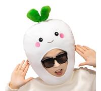 Générique Déguisement Légume Cartoon Navet Blanc - Chapeau À Photo Et Accessoire De Rôle En Peluche Pour Fêtes À Thème Ferme Fêtes Des Moissons | Pour Halloween Costume Party