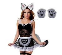 Générique Déguisement Loup Adulte | Déguisement Loup Effet Réel Femme Facile à Enfiler - Tenue Halloween Cosplay pour Spectacle Scénique et Animation