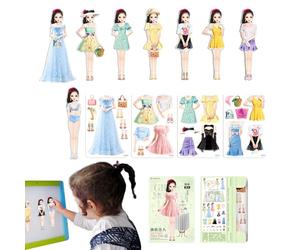 Générique Déguisement Magnétique pour Bébé - Ensemble De en Papier Princesse | Faire Semblant De Jouer À Un Jeu De Jouets De Voyage pour Les Filles | À Habiller Magnétique - Utilisation Éducative