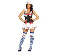 Generique - Déguisement Marin Sexy Noir et Rouge Femme XS / S (36-38)