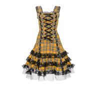 Générique Déguisement Médiéval Femme, Robe À Manches Longues Costume Femme Halloween Xxl Adolescente Rétro Vintage Année 50 Jupe Médiévale Gothique Femmes Cosplay (Orange,XXL)