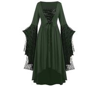 Générique Deguisement Medieval Femme, Victorienne Reine Costume Halloween Squelette Femme Déguisement Pour Robe 1900 Époque Tenu Vetement Moyen Age Victorian Era Luxury (armée verte,3XL)