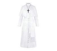 Générique Déguisement moine médiéval adulte,service cosplay Robes Prêtre Friar,Robe Renaissance Médiévale avec Croix,Robe de Prêtre pour Halloween Cosplay Carnaval,Costume Religieux Homme