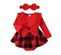 Générique Deguisement Noel Bebe Combinaisons Une Pièce Ensemble Bébé Garçon 6 Mois Barboteuse Chapeau Manteau Pantalon Bonnet Et Chaussette Costume Naissance 0-12 (Rouge #2,0-3 Mois)