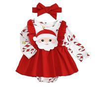 Générique Deguisement Noel Bebe Combinaisons Une Pièce Ensemble Bébé Garçon 6 Mois Barboteuse Chapeau Manteau Pantalon Bonnet Et Chaussette Costume Naissance 0-12 (Rouge #1,6-12 Mois)
