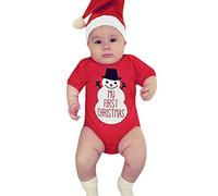 Générique Deguisement Noel Bebe,Ensemble Bebe Fille 1 an Barboteuse Garcon Chapeau Costume Carnaval Enfant Garçon Déguisement Père Combinaison Pantalon Bonnet Un pour (Rouge #6,12 Mois)