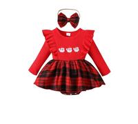 Générique Deguisement Noel Bebe Garcon Combinaison Bébé Garçon Hiver Ensemble Fille 1 an Barboteuse Bonnet Noël Déguisement Enfant Nouveau Né Filles Garçons (a #Rouge,6-12 Mois)