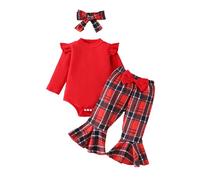 Générique Deguisement Noel Bebe Garcon Combinaison Hiver Ensemble Fille 1 an Body Santa Christmas Hauts Pantalons Chapeau Chaussettes Costume De Carnaval Cadeau (B #Rouge,6-9 Mois)