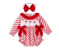 Générique Deguisement Noel Bebe, Le Costume du Pere Noel Mon 1Er Combinaisons Une PièCe VêTements BéBé Fille Bebe Ensemble Barboteuse + Bonnet Pyjama NoëL BéBé