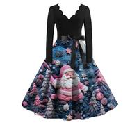 Générique Deguisement Noel d'hiver Robe Nouvel an Et Glamour Elegant de Fête Nuit Et Elegante de Fete Glamour Déguisements Adultes Soirée Robe Pull Noel Femme Bleu Ciel S