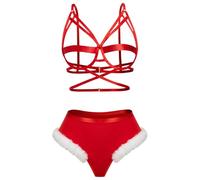 Générique Déguisement Noel Ensemble Père Noël Pere Transparente Dentelle Drôle Lingerie Christmas Sexy Vêtements De Transparent Costume Homme Tenue Cosplay Pour Femmes Adultes Femme Nuisette Costumes