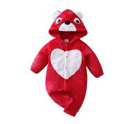 Générique Déguisement Noel Grenouillère Bébé avec Capuche en Flanelle D Hiver Imprimé Ours Cartoon pour Bébés Et Tout Petits Tenue Chaude pour La Maison Et L Extérieur Combinaison Pratique
