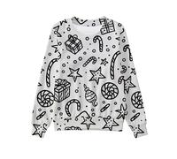 Générique Déguisement Noel Sweats À Capuche Fille Manches Longues Décontracté Fun DIY Doodle Amusant pour Enfants Créatif Loose Fit Sweat Fille
