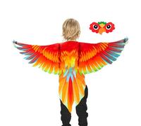 Générique Déguisement Oiseau Enfant, 112x60cm Costume D'ailes De Perroquet Avec Masque, Avec Élastique, En Polyester, Adapté À Diverses Occasions, Jeux De Rôle À L'école