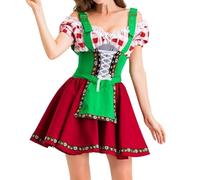 Générique DéGuisement Oktoberfest Femme, Costume Traditionnel Bavarois Costume de Jeune Bavaroise Avec BièRe Robe Oktoberfest Dirndl Femme DéGuisement Halloween Vampire Robe Carnaval
